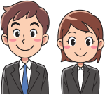 Business man and woman - positive looking